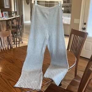 Gray Sweater Pants Comfy Ribbed New